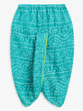 Load image into Gallery viewer, Campana Boys Bansi Pure Cotton Bandhani Printed Dhoti Kurta Set - Lime Green & Turquoise Blue