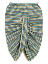 Load image into Gallery viewer, Campana Boys Bansi Floral Blockprint & Striped Dhoti Kurta Set - Blue & Lemon Yellow