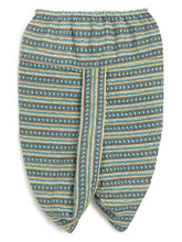 Load image into Gallery viewer, Campana Boys Bansi Floral Blockprint & Striped Dhoti Kurta Set - Blue & Lemon Yellow