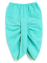 Load image into Gallery viewer, Campana Boys Bansi Pure Cotton Striped Dhoti Kurta Set - Mustard & Turquoise Blue