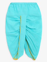 Load image into Gallery viewer, Campana Boys Bansi Pure Cotton Leheriya Print Dhoti Kurta Set - Yellow & Turquoise