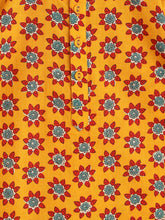 Load image into Gallery viewer, Campana Boys Pure Cotton Floral Blockprint Dhoti Kurta Set - Mustard & Maroon