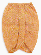 Load image into Gallery viewer, Campana Boys Bansi Dhoti Kurta Set - Floral Jaal Print - Brick Orange & Mustard