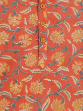 Load image into Gallery viewer, Campana Boys Bansi Dhoti Kurta Set - Floral Jaal Print - Brick Orange & Mustard