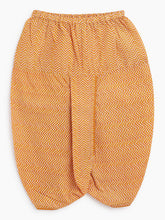 Load image into Gallery viewer, Campana Boys Bansi Dhoti Kurta Set - Floral Jaal Print - Brick Orange & Mustard