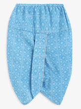 Load image into Gallery viewer, Campana Boys Bansi Gota & Pintuck Dhoti Kurta Set - Blue & Grey