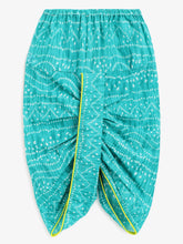 Load image into Gallery viewer, Campana Boys Bansi Dhoti Kurta Set - Bandhini Print - Lime Green & Blue