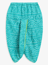 Load image into Gallery viewer, Campana Boys Bansi Dhoti Kurta Set - Bandhini Print - Lime Green & Blue