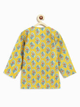 Load image into Gallery viewer, Campana Boys Bansi Dhoti Kurta Set - Paisley Block Print - Yellow & Turquoise