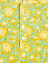 Load image into Gallery viewer, Campana Boys Palash Floral Printed Cotton Kurta Pyjama Set - Lime Green & Turquoise