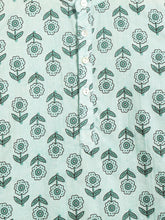 Load image into Gallery viewer, Campana Boys Palash Pure Cotton Block Print Kurta Pyjama Set - Light Green