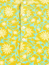 Load image into Gallery viewer, Campana Boys Palash Pure Cotton Jaal Print Kurta Pyjama Set - Lime & Turquoise