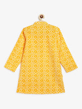 Load image into Gallery viewer, Campana Boys Palash Kurta Pyjama Set - Shell Block Print - Yellow