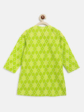 Load image into Gallery viewer, Campana Boys Mrinal Kurta Pyjama Set - Burfi Print - Green
