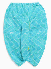 Load image into Gallery viewer, Campana Boys Mahiya Dhoti Kurta with Jacket Set - Block Print & Bandhini - Lime & Turquoise