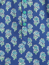 Load image into Gallery viewer, Campana Boys Mahiya Dhoti Kurta with Jacket Set - Block Print & Chevron - Ink Blue & Sea Green