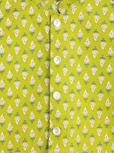 Load image into Gallery viewer, Campana Boys Nishant Kurta Pyjama with Jacket Set - Paisley & Floral Print- Lime Green