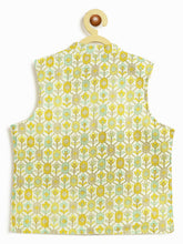 Load image into Gallery viewer, Campana Boys Nishant Kurta Set with Jacket - Yellow & Off White