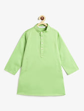 Load image into Gallery viewer, Campana Boys Nishant Cotton Kurta Pyjama with Embroidered Jacket Set - Pista Green