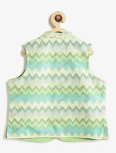 Load image into Gallery viewer, Campana Boys Nishant Cotton Kurta Pyjama with Embroidered Jacket Set - Pista Green