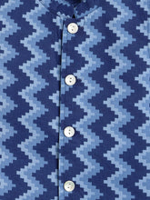 Load image into Gallery viewer, Campana Boys Nishant Pure Cotton Printed Kurta Pyjama with Jacket Set - Navy Blue & Whitewith Jacket Set - Floral & Leaf Zigzag Print - Yellow (Copy)