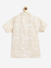 Load image into Gallery viewer, Campana Boys Yuki Short Sleeve Cotton Shirt - Hawaiian Print - White & Beige