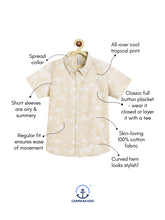 Load image into Gallery viewer, Campana Boys Yuki Short Sleeve Cotton Shirt - Hawaiian Print - White & Beige
