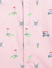 Load image into Gallery viewer, Campana Boys Yuki Short Sleeve Cotton Shirt - Mini Golf Print - Light Pink