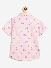 Load image into Gallery viewer, Campana Boys Yuki Short Sleeve Cotton Shirt - Mini Golf Print - Light Pink