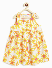 Load image into Gallery viewer, Campana Girls Amy Pack of 2 Printed Dresses - Flowers & Dots - Orange & White
