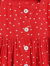 Load image into Gallery viewer, Campana Girls Amy Pack of 2 Printed Dresses - Flowers & Dots - Red & Navy