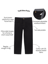 Load image into Gallery viewer, Campana Boys Rio Cotton Elastane Twill Chino Pants - Black