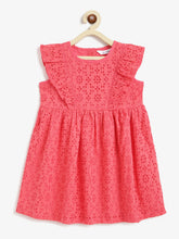 Load image into Gallery viewer, Campana Girls Janet Frilly Dress - Schiffli Embroidery - Rich Peach