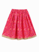Load image into Gallery viewer, Campana Girls Papiha Lehenga Choli Set - Bandhini & Blockprint - Yellow & Magenta