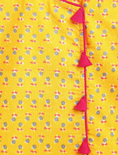 Load image into Gallery viewer, Campana Girls Papiha Lehenga Choli Set - Bandhini & Blockprint - Yellow & Magenta