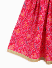 Load image into Gallery viewer, Campana Girls Papiha Lehenga Choli Set - Bandhini & Blockprint - Yellow & Magenta