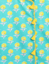 Load image into Gallery viewer, Campana Girls Papiha Lehenga Choli Set - Floral Print - Turquoise & Yellow