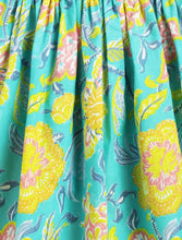 Load image into Gallery viewer, Campana Girls Papiha Lehenga Choli Set - Floral Print - Turquoise & Yellow