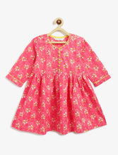 Load image into Gallery viewer, Campana Girls Sanvi Kurti with Salwar & Dupatta Set - Floral Print - Pink & Yellow
