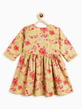 Load image into Gallery viewer, Campana Girls Sanvi Pure Cotton Floral Printed Suit Set with Dupatta - Sea Green & Pink