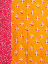 Load image into Gallery viewer, Campana Girls Kiran Kurti with Patiala Dhoti & Dupatta - Floral Bandhej Print - Yellow & Magenta