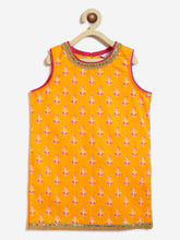 Load image into Gallery viewer, Campana Girls Kiran Kurti with Patiala Dhoti & Dupatta - Floral Bandhej Print - Yellow & Magenta