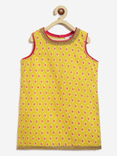 Load image into Gallery viewer, Campana Girls Kiran Kurti with Patiala Dhoti & Dupatta - Paisley & Bandhej Print - Lime & Pink