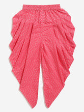 Load image into Gallery viewer, Campana Girls Kiran Kurti with Patiala Dhoti & Dupatta - Paisley & Bandhej Print - Lime & Pink