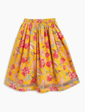 Load image into Gallery viewer, Campana Girls Bela Cotton Lehenga Choli Set - Floral Block & Jaal Print - Yellow & Pink