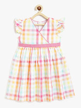 Load image into Gallery viewer, Campana Girls Ruby Crossover Dress - Pastel Checks - Pink & Multicolour