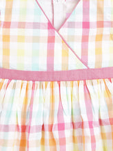 Load image into Gallery viewer, Campana Girls Ruby Crossover Dress - Pastel Checks - Pink & Multicolour