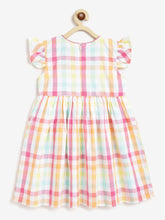 Load image into Gallery viewer, Campana Girls Ruby Crossover Dress - Pastel Checks - Pink & Multicolour