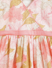 Load image into Gallery viewer, Campana Girls Ruby Crossover Cotton Dress - Soft Floral Print - Pink