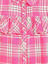 Load image into Gallery viewer, Campana Girls Vickie 100% Cotton Checked Shirt Style Top - Pink